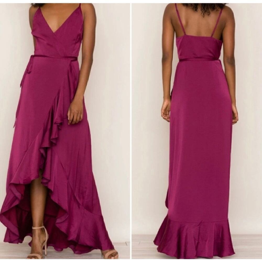 Yumi Kim Magenta Ruffled Maxi Dress